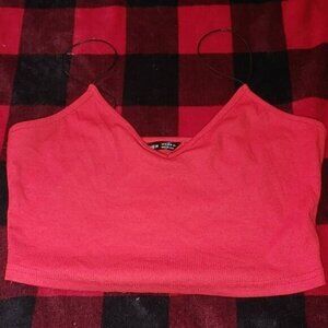 Shein red crop top